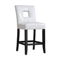 thumbnail image 4 of Weston Home Landen Faux Leather Keyhole Counter Height Stool, Set of 2, White, 4 of 6