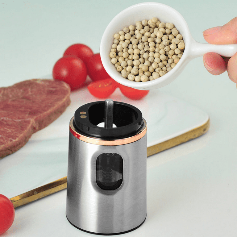 Arigold Electric Salt & Pepper Grinder - Automatic Salt and Pepper Shakers - Battery - Operated Pepper Grinder - Refillable Salt and Pepper Grinder