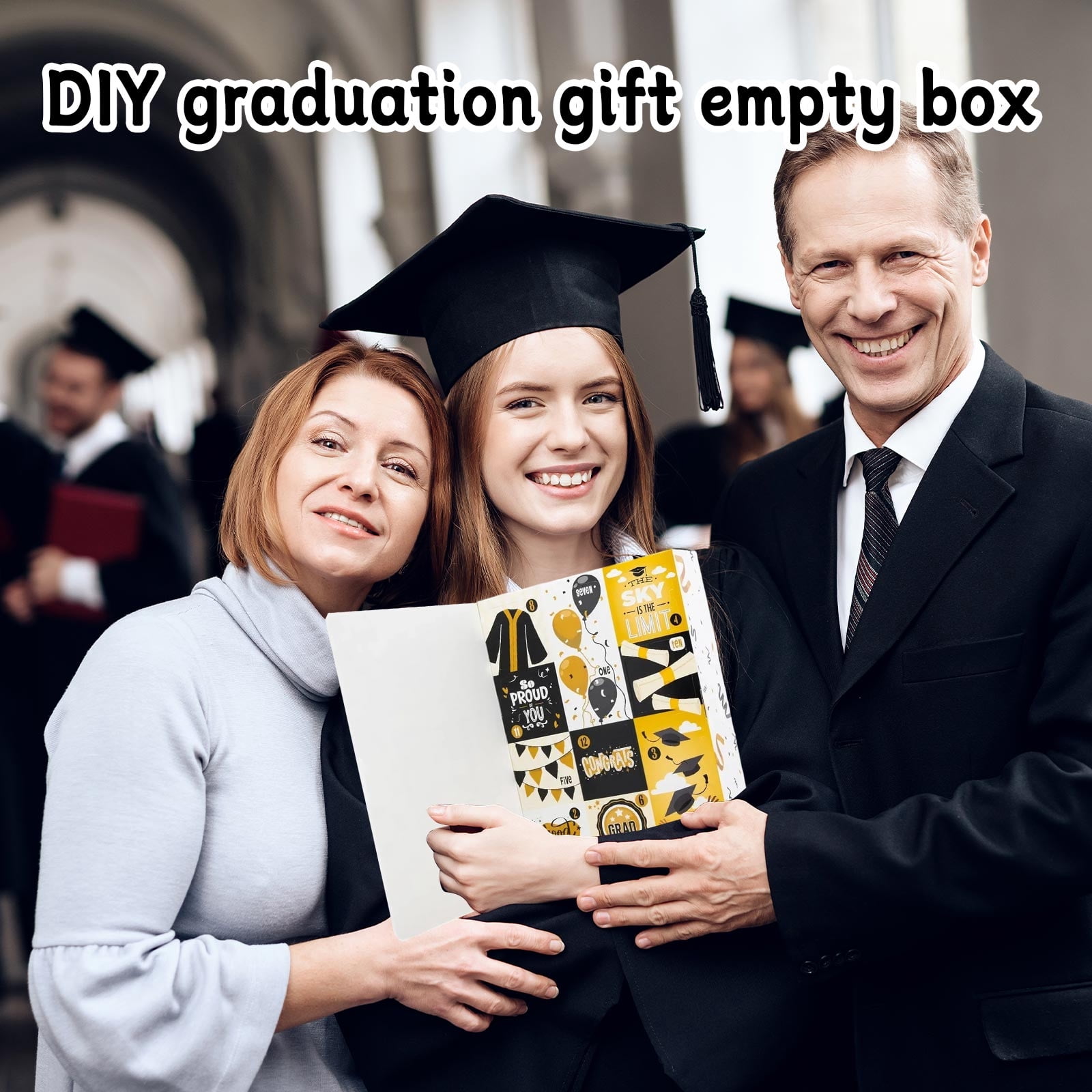 Cthrlog Graduation Gift DIY Box 12-Day Celebration Kit for Graduates Party Decorations Customizable Empty Gift Box for College High School Graduation 2026