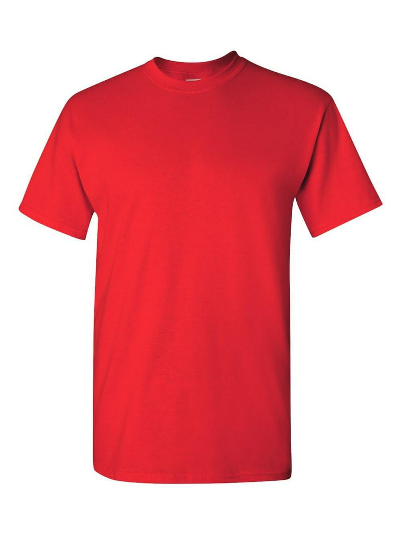 Gildan Heavy Cotton Neon T-Shirt, 5XL, Red, 100% Preshrunk Cotton