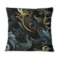 thumbnail image 3 of Designart "Elegant Ebony With Black And Gold Paisley I" Paisley Printed Throw Pillow, 3 of 5