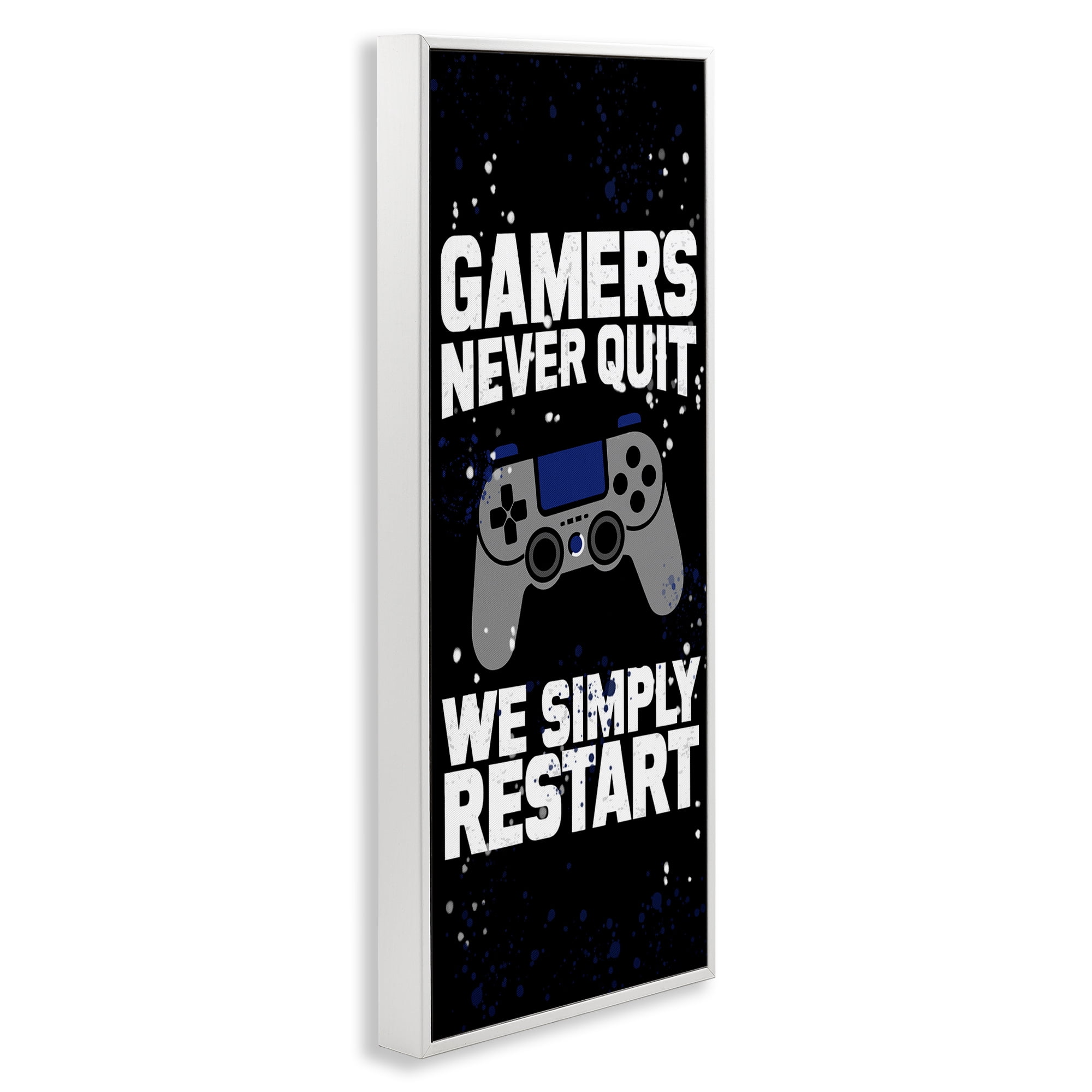 Stupell Industries Never Quit Simply Restart White Framed Giclee Art, design by Kim Allen