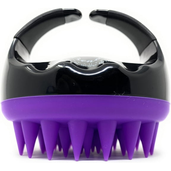 Scalp Massager Shampoo Brush - Hair Scalp Scrubber with Soft Silicone Bristles - Perfect Head Massager for Men, Women, Childs, and Pets (Black purple)