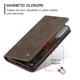 thumbnail image 5 of CaseMe Cuero para Samsung Galaxy S26  5G Funda, Funda de Cuero con Tapa y Tarjetero Cierre Magnético Soporte a Prueba de Golpes Funda Protectora para Teléfono para Galaxy S26  5G 6.3", 5 of 12