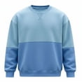 thumbnail image 4 of Iroehba Men's Sweatshirts Color-block Crew Neck Relaxed Cut Drop Shoulder Long Sleeve Pullover Top, Clean Versatile Stylish Practical Daily Outfit, 4 of 5