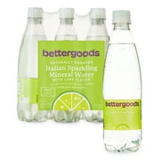 bettergoods Italian Sparkling Mineral Water with Lime Flavor, 16.9 fl oz, 6 Count Bottles