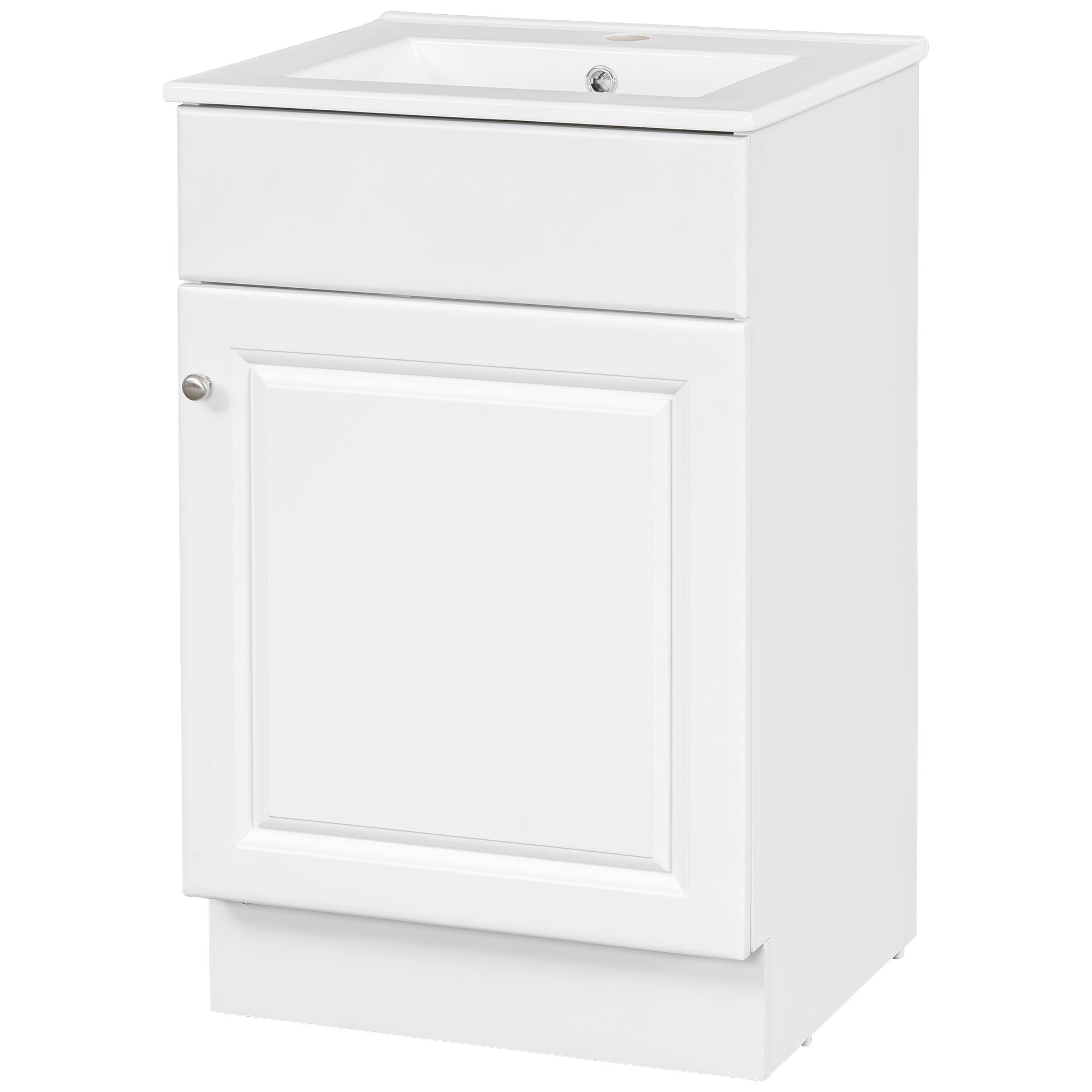 Euroco 20" Bathroom Vanity with Matching Mirror Medicine Cabinet – Space-Saving Storage Cabinet & Ceramic Sink Combo