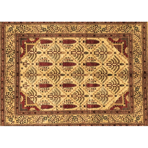 Ahgly Company Indoor Rectangle Abstract Brown Modern Area Rugs, 6' x 9'