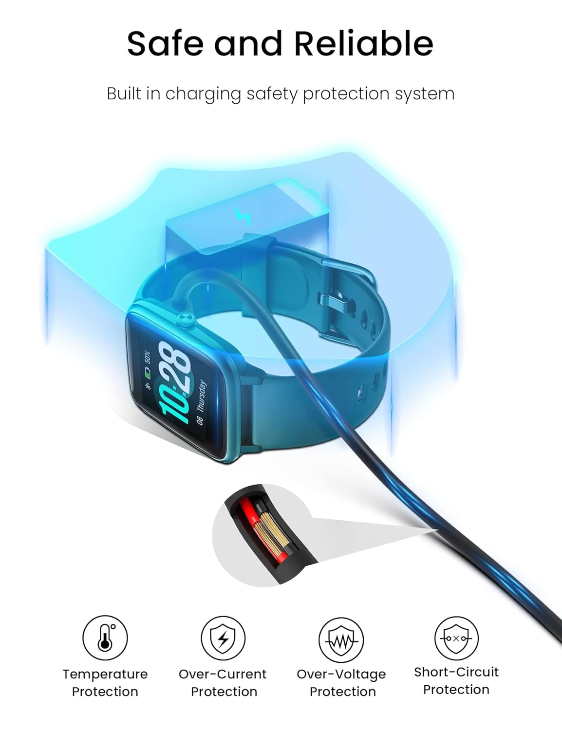 Chargeur Magnétique Pour Montre ICE Smart Junior 2.0 - Câble USB 1 M, Noir, Charge Rapide (40 Min) - 4