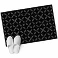 thumbnail image 2 of 2x3 Door Mat Rug, Black Morocco Non-Skid Rubber Backing Large Rectangle Rugs - Living Room Bedroom Home Office, Geometric Leaf Diamond Lattice Abstract Indoor Floor Mat Carpets Washable Rug, 2 of 9