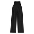 thumbnail image 4 of Seductiva Women's Wide Leg Pants High Waist Wide Leg Palazzo Pants for Women Smocked Elastic Waist Loose Comfy Casual Pajama Pants Pockets Beach Pants Loose Fit, 4 of 5