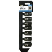 Pro-Grade 19615 0.5 in. Drive Metric Impact Socket Set with Rail - 7 Piece