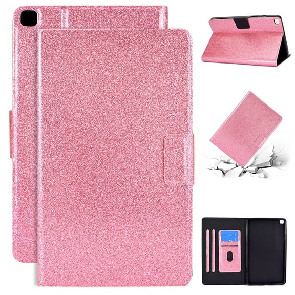 Galaxy Tab S6 Lite 10.4 2020 Case, Dteck Glitter Sparkle PU Leather Folio Case Multi-angle Viewing Stand Protective Cover with Card Slots for Samsung Galaxy Tab S6 Lite Model SM-P610 P615, Pink