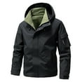 thumbnail image 2 of DUMUIELD Men's Hooded Softshell Jacket Waterproof Lightweight Insulated Windbreaker Ski Snow Winter Hiking Rain Shell Jackets Black,XL, 2 of 6