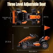 Mclaren Kids Go Kart, 24V Powered Ride on Car Toy with Bluetooth, 400W Powerful Motor, Safety Belt, LED Lights, 3 Levels Adjust Seat, Electric Go Cart, Rear Wheel Drift Racer Car for 6 yrs Boys Girls