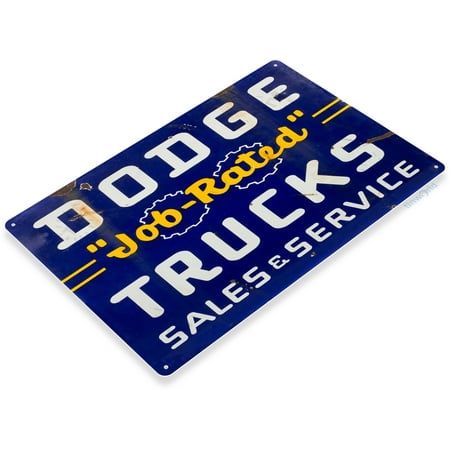 Sign Gas Oil - TIN SIGN Dodge Job Rated Trucks Oil Gas Parts Service Auto Shop Garage A328