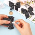 thumbnail image 3 of 2 Pair Shoe Clips Black Bowknot Heel Buckle Ribbon Big Detachable Shoe Buckles Clips Wedding Bridal Shoe Buckle Shoe Charms Decoration for DIY Heels Flats Boots Sandals, 3 of 9