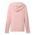 thumbnail image 4 of Womens Sweatshirts Hoodies Casual Loose Long Sleeve V Neck Button Down Pullover Fall Clothes Outfits Pink 5XL, 4 of 5