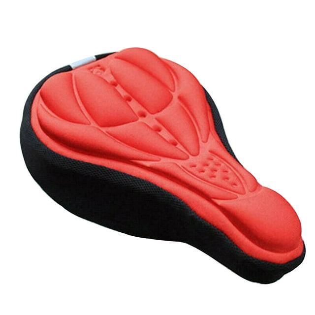 Funda de sillín Bike 3D Saddle Seat Cover Bike Transpirable Soft Comfort Pad Cojín acolchado (rojo) Tomshoo Funda de sillín