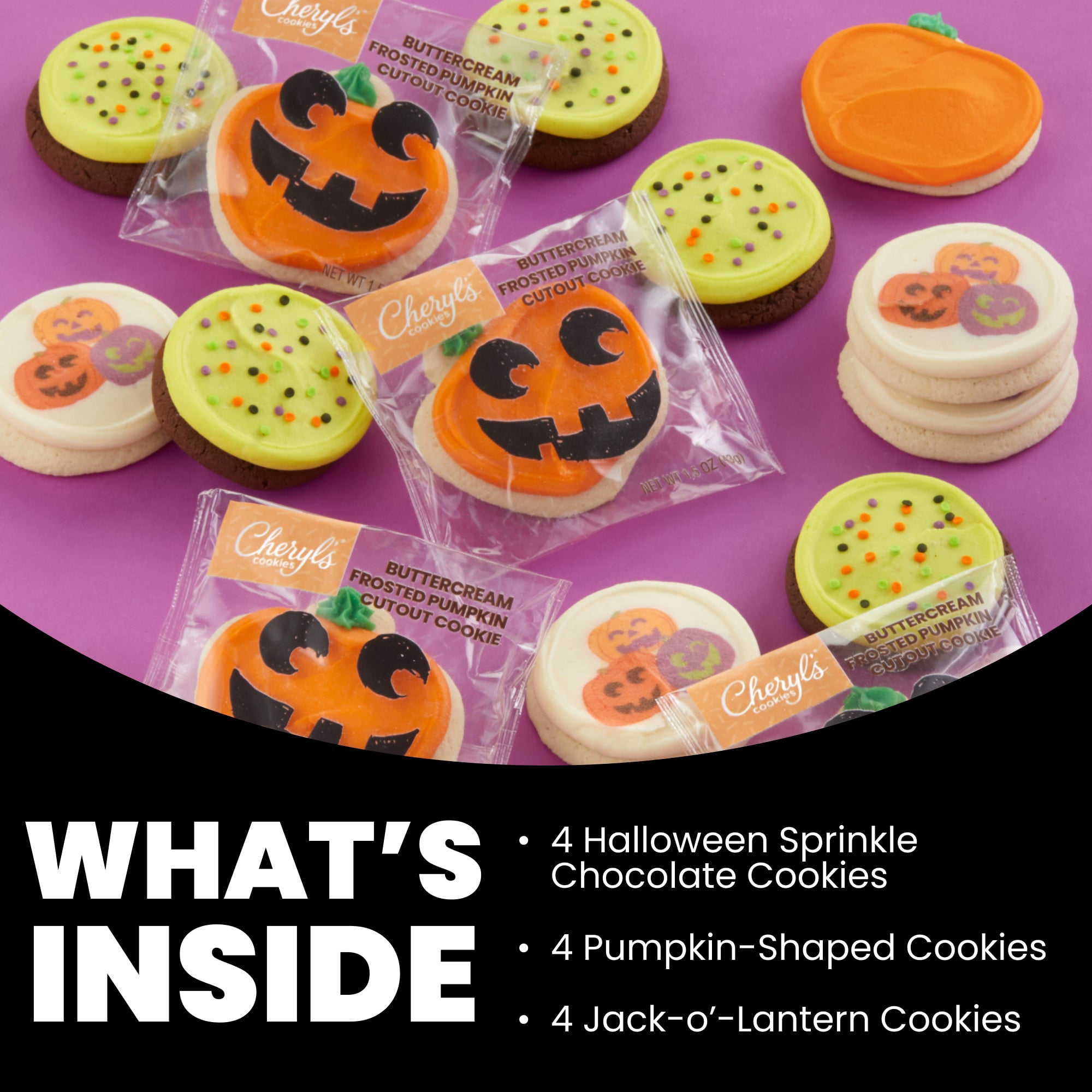 Cheryl's Cookies® Happy Halloween Cookie Gift Box, 12 Individually Wrapped Cookies