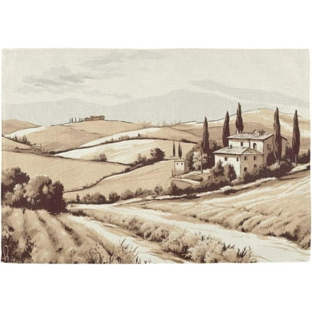 

Tangkunup Italian Countryside Place Mats for Dining Table Mat Heat-Resistant Washable Placemat for Home Party Decor 12 x 18 4 Pack