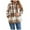 Khaki, variant on Women's Hooded Sweatshirts with Pockets Drawstring Long Sleeve Plaid Printed Zipped Hoodies 2025 Fall Fashion Jackets Y2K Outfits