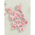 thumbnail image 3 of Bagilaanoe 2Pcs Toddler Baby Girls Swimsuits 2 Piece Bikinis Set Print Fly Sleeve Vest Tops + Briefs 6M 9M 12M 18M 24M 3T Kids Swimwear Bathing Suit Beachwear, 3 of 8