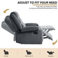 thumbnail image 2 of DREAMSIDEA Manual Push Back Recliner Armchair Corduroy Wingback Recliner Chair for Living Room, Corduroy Recliner Chair Reading Chair ( Dark Gray&3-Section Back, Set of 1), 2 of 6