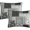 thumbnail image 3 of Nanshing Quinn 3 Piece Patchwork Black & White Quilt Set King, 3 of 5