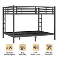 thumbnail image 2 of Queen Over Queen Bunk Bed Frame, Heavy Duty Metal Bunk Beds with with 2 Side Ladders, Industrial Style Queen Size Bunk Bed for Bedroom-Black, 2 of 8