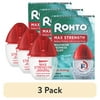 (3 pack) Rohto Max Strength Redness Reliever, Lubricant Eye Drops, Redness & Dry Eye Symptom Relief, 0.4 fl oz