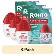(3 pack) Rohto Max Strength Redness Reliever, Lubricant Eye Drops, Redness & Dry Eye Symptom Relief, 0.4 fl oz