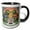 Black/White, variant on 3drose, Funny Cool T-rex Dinosaurs Roasting Marshmallows Camping Graffiti, 15oz Mug