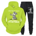 thumbnail image 4 of Conjunto de chándal para hombre nuevo "¿Qué día es hoy? ¿A quién le importa?" Sudadera con capucha y pantalón con estampado divertido de perro y café, conjunto de 2 piezas de pantalones de manga larga, 4 of 5