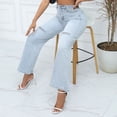 thumbnail image 4 of Tdoqot Baggy Jeans for Women Casual High Rise Ripped Wide Leg Womens Denim Pants Sky Blue Size 8, 4 of 7
