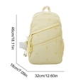 thumbnail image 2 of Bow Print Large Capacity Backpack, Multi-Pocket Zipper Closure School Bag with Pendant for Travel Work Shopping (Yellow), 2 of 10
