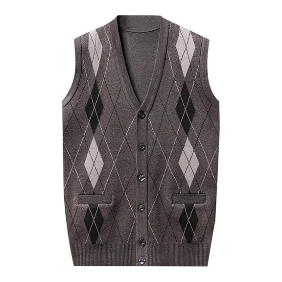 uikmnh Mens Autumn and Winter Fashion Casual Pullover Color Matching Knitted Sweater Vest
