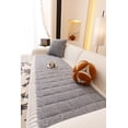 thumbnail image 3 of Nalqet 27.6×70.9 inch Plush Sofa Slipcovers Checkered Pattern for 2 Cushion Couches – Washable Fuzzy Non Slip Furniture Protector Couch Cover for Pets and Dogs Cats, Grey, 3 of 8