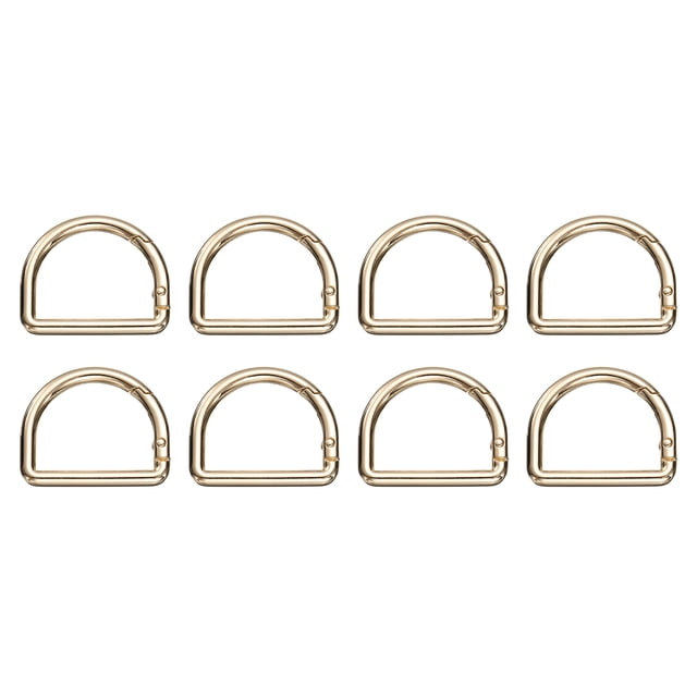 Uxcell 8 Pcs Ganchos de Llave de Resorte en Forma de D 1.6 Pulgadas Clips de Llaveros de Metal Hebillas Abrazaderas Ganchos de Resorte para Mochilas, Bolsos de Mano, Manualidades DIY, Dorado