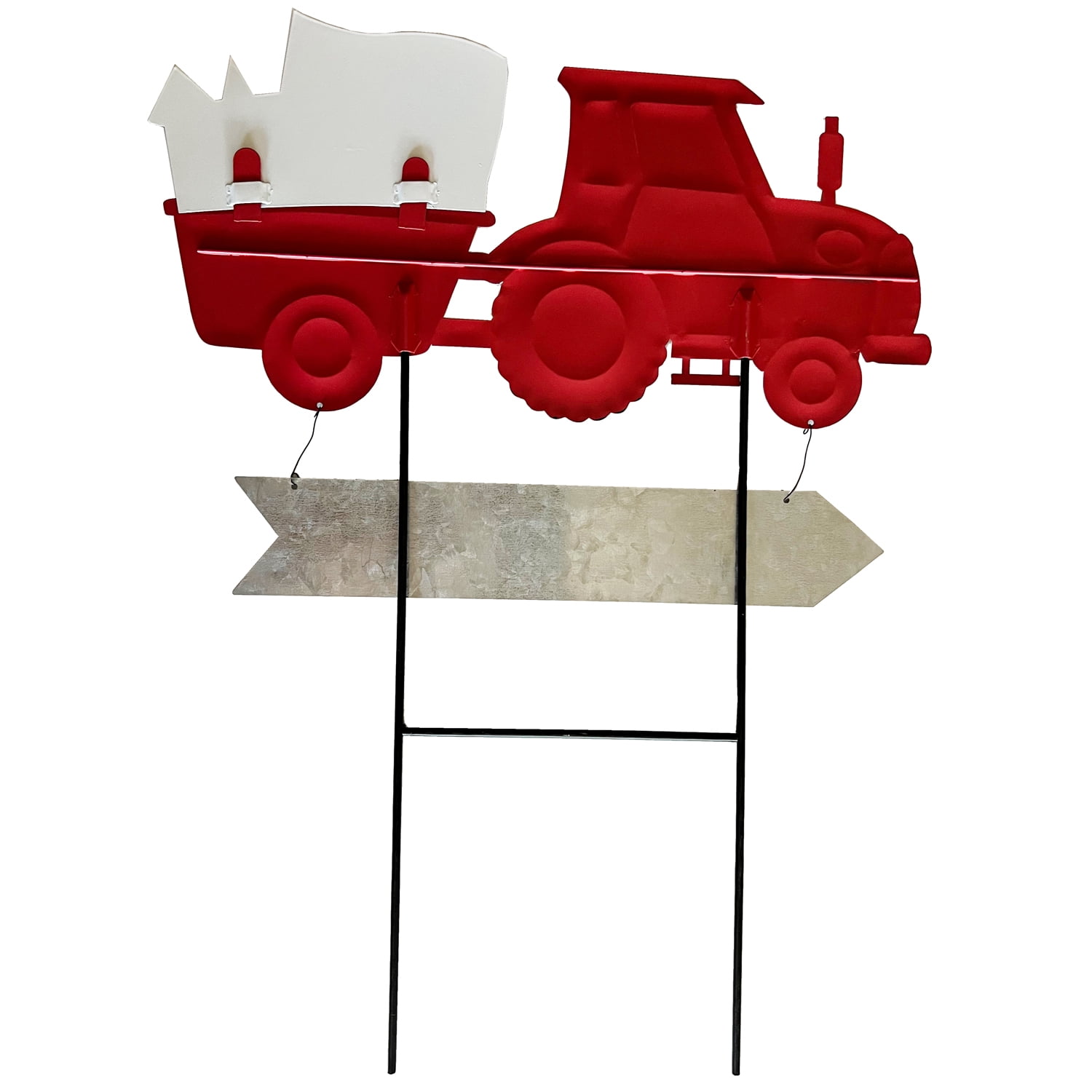 Vintage Interchangeable Pick Up Truck Yard Stake with Seasonal Sign Loads ,Metal Truck Welcome Sign for Garden Decorations