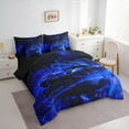 thumbnail image 3 of Feelyou Blue Racing Car Twin Bedding Sets 7-Piece for Teens, Rustic Horse Animal Bedding Comforter Set, Chic Honeycomb Abstract Reversible Sheet Sets, Luxury Bedroom Decor, 3 of 7