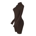 thumbnail image 4 of Snoarin Summer Plus Size Capris for Women Plus Size Women's Ribbed Jumpsuits Ribbed Workout Rompers Long Sleeve Exercise Zipper Jumpsuit Trousers for Women on Clearance, 4 of 7