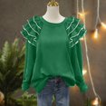 thumbnail image 5 of Breezora Unique Irregular Sleeve Oversized Sweatshirt Crewneck Pullover Womens Winter Casual Loose Fit Trendy Top XL Size Green, 5 of 8