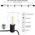 thumbnail image 2 of LED G40 Outdoor String Lights Patio Lights 100FT with 104 LED Shatterproof Bulbs, Weatherproof Commercial Hanging Lights for Backyard Bistro Pergola Party Decor, E12 Socket Base, 2200K, Black, 2 of 6