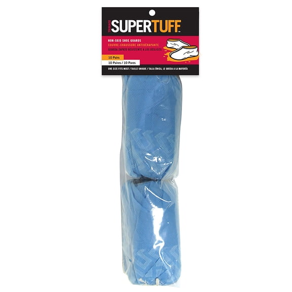 One-Size Trimaco 54310 SuperTuff Slip Resistant Poly Shoe Guards, 10-Pair
