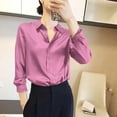 thumbnail image 2 of WREESH Women's Satin Button Down Shirt Long Sleeve Wrinkle-Free Collared Business Casual Blouse, 2 of 5