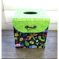 thumbnail image 7 of Fabric Covered Tissue Box Holder, Kid's Bedroom Decor, Neon Green and Cute Bugs, 7 of 7