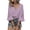Purple, variant on 3/4 Length Sleeve Womens Tops Cotton Women Oversized Buttoned V Neck Pullover Jacket 3/4 Length Sleeve Casual Summer Top Purple L
