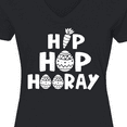 thumbnail image 4 of Inktastic Easter Hip Hop Hooray with Eggs and Carrot Women's V-Neck T-Shirt, 4 of 5