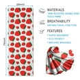 thumbnail image 2 of Red Strawberry Plants Fruit Green Leaf White Pattern Hot Yoga Mat Towel Non Slip for Hot Yoga - Quick-Drying Yoga Mat Cover with 4 Corner Pockets with Travel Bag - Hot Yoga Towel Non Slip 70"x26", 2 of 6